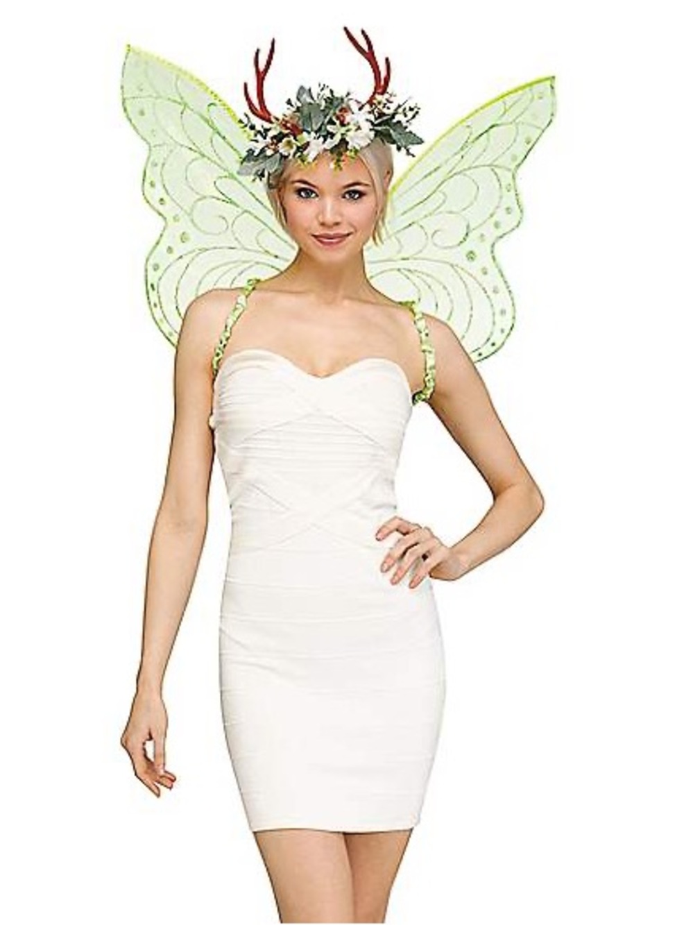 Spirit Halloween Costume Green Floral Fairy Wings